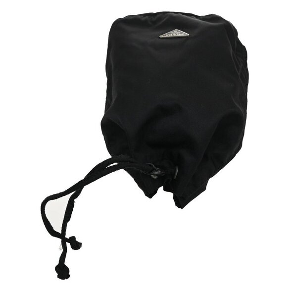 PRADA Tessuto Mini Drawstring Pouch Bag Nylon Leather Black SHW Italy 36KB859